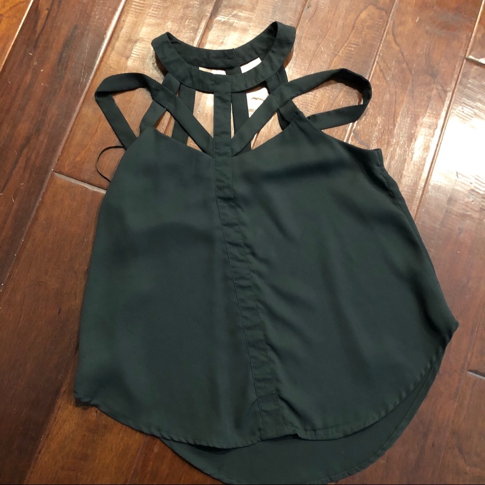 ASTR  Dark Gray Caged Top